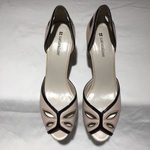 Classic Bone & Black heels open toe